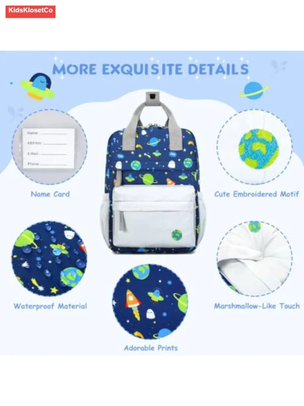 Quilted Mini Toddler Backpack with Lunch Bag for Kids 2-4